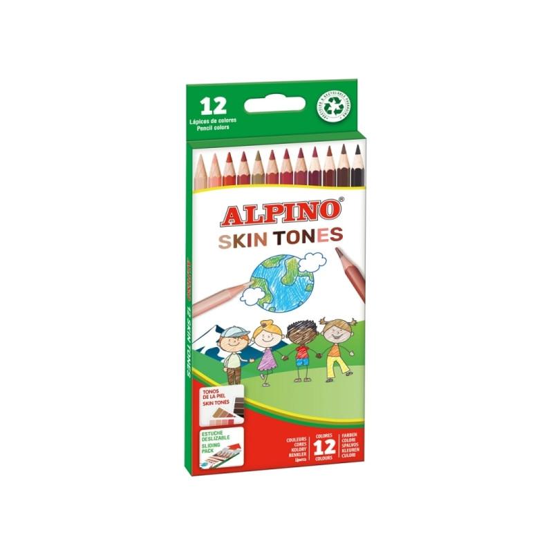 Alpino Skin Tones Pack de 12 Lapices de Colores Hexagonales