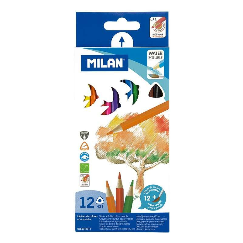 Milan Pack de 12 Lapices Triangulares de Colores