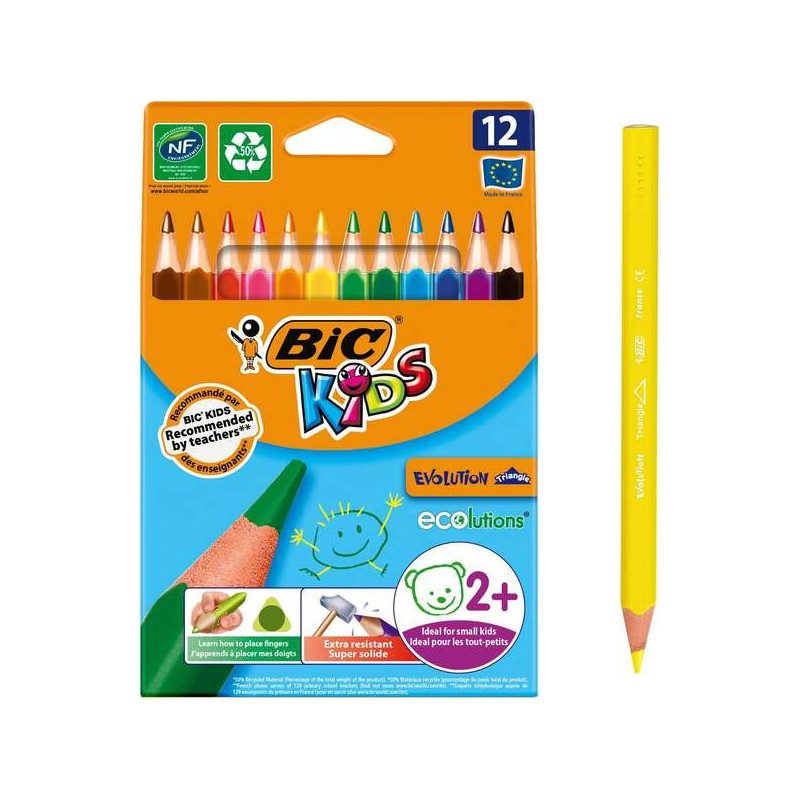 Bic Kids Evolution Triangle Pack de 12 Lapices de Colores