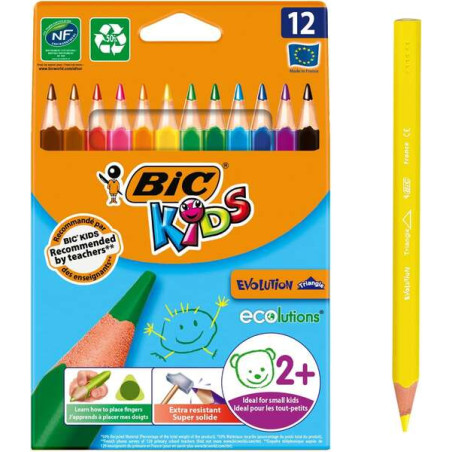 Bic Kids Evolution Triangle Pack de 12 Lapices de Colores