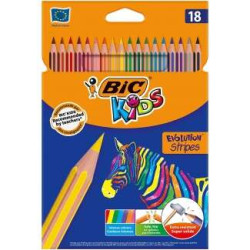Bic Kids Evolution Stripes Caja de 18 Lapices de Colores