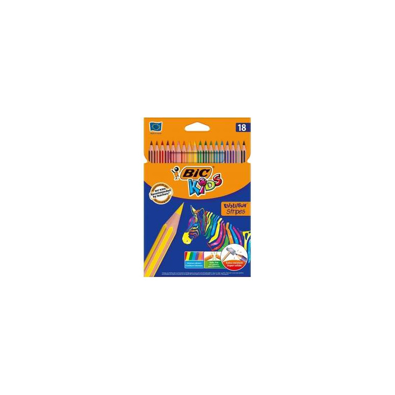Bic Kids Evolution Stripes Caja de 18 Lapices de Colores