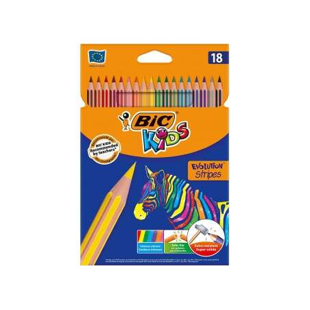 Bic Kids Evolution Stripes Caja de 18 Lapices de Colores