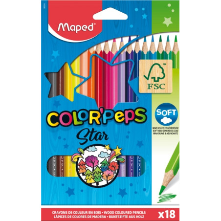 Maped Color´Peps Star Pack de 18 Lapices de Colores