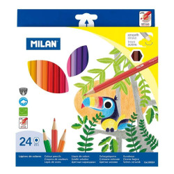 Milan Pack de 24 Lapices Hexagonales de Colores - 3,59€