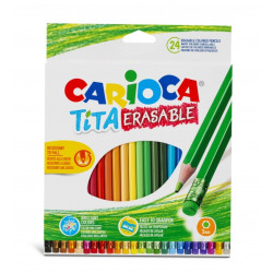 Carioca Tita Pack de 24 Lapices Borrables de Resina - 3,82€