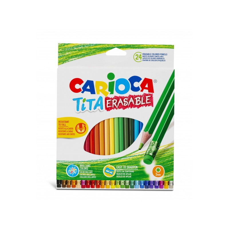 Carioca Tita Pack de 24 Lapices Borrables de Resina - 3,82€
