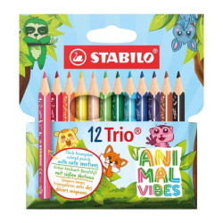 Stabilo Trio Animal Vibes Pack con 12 Lapices de Colores 