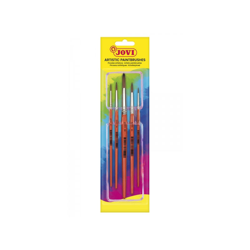 Jovi Artistic Paintbrushes Blister con 5 Pinceles Redondos