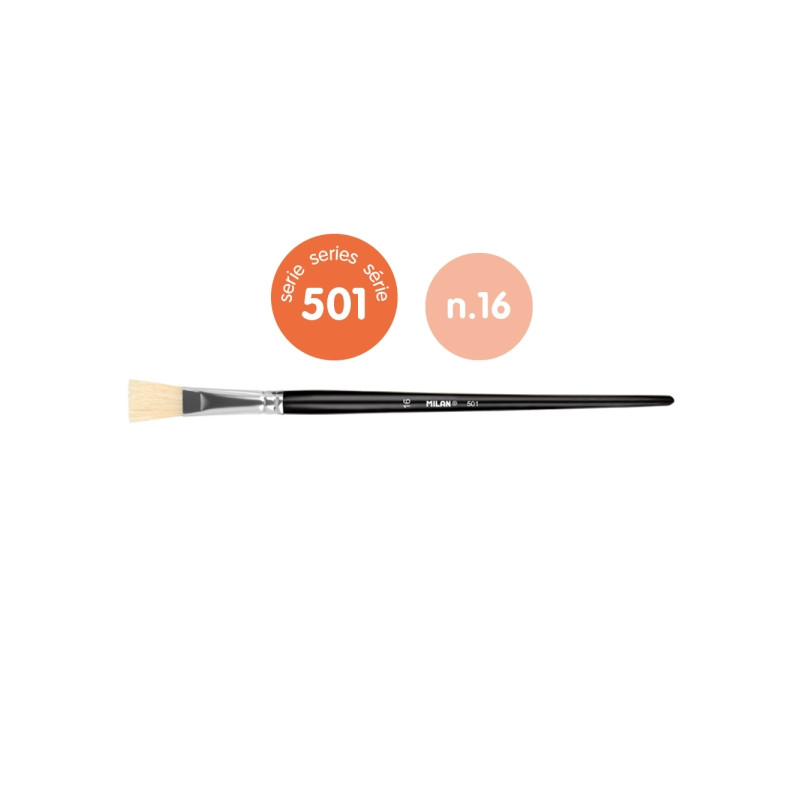 Milan 501 Pack de 4 Pinceles Planos Numero 16 - 4,15€