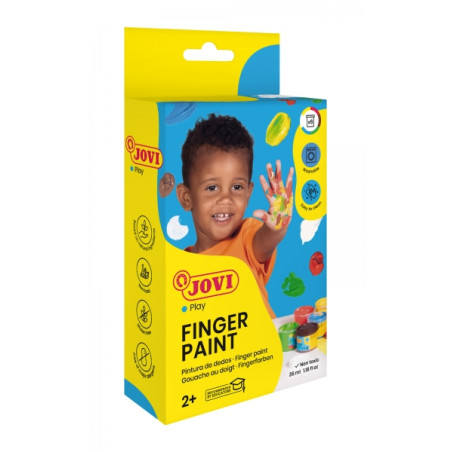 Jovi Finger Paint Estuche de 6 Botes Pintura de Dedos 