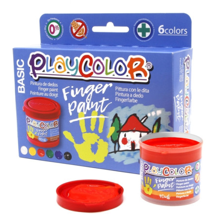 PlayColor Basic Finger Paint Pack de 6 Botes de Pintura