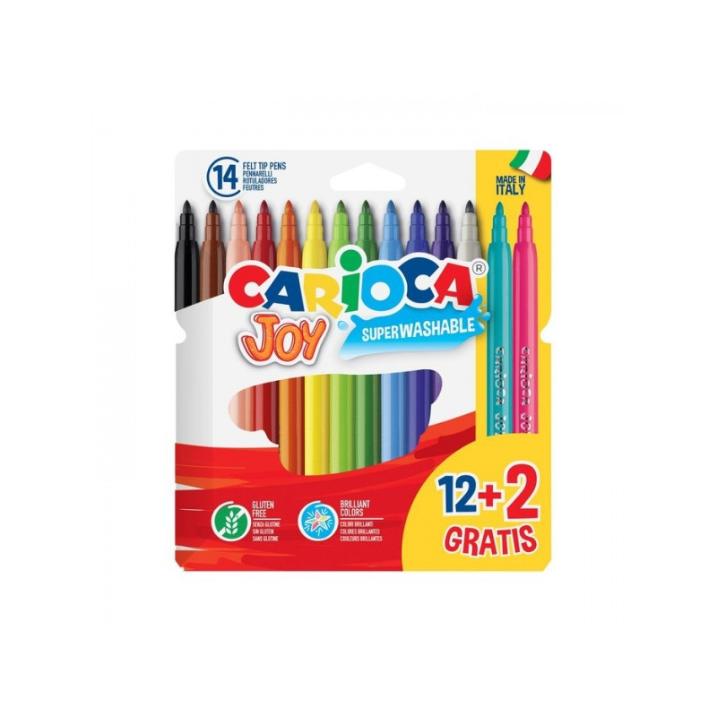 Carioca Joy Superlavables Pack de 12+2 Rotuladores - 1,52€