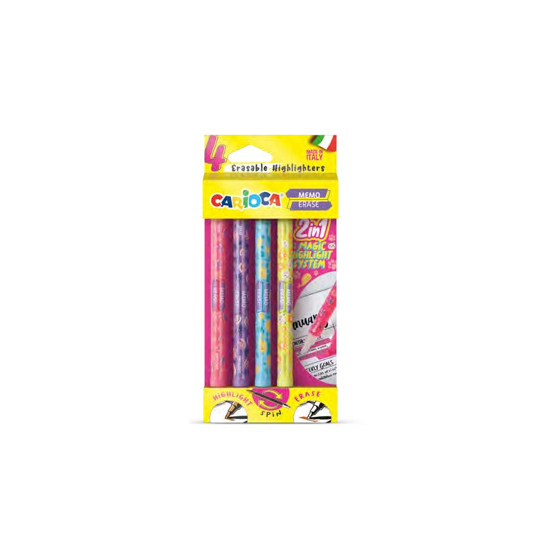 Carioca Memo Erase 2 en 1 Pack con 4 Rotuladores - 1,60€