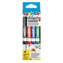 Carioca Whiteboard Clip Pack de 4 Rotuladores Borrables