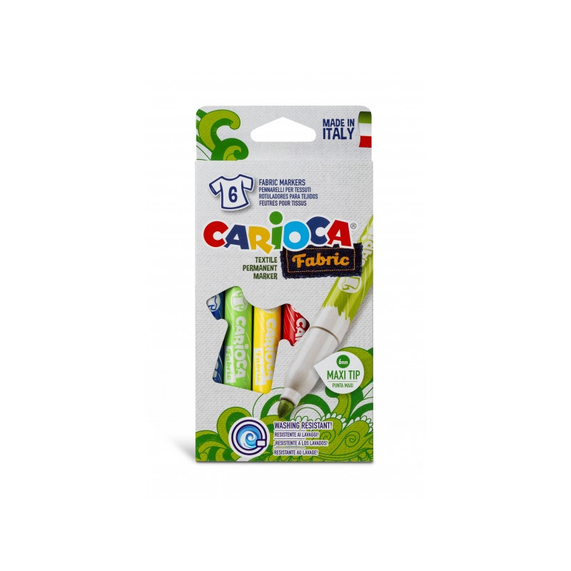 Cartucho de tinta Carioca Fabric Pack de 6 Rotuladores para
