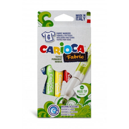 Cartucho de tinta Carioca Fabric Pack de 6 Rotuladores para