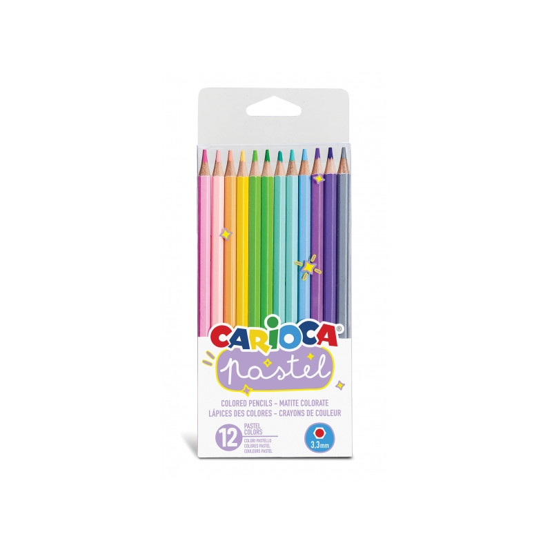 Carioca Pack de 12 Lapices de Madera Pastel - 2,89€