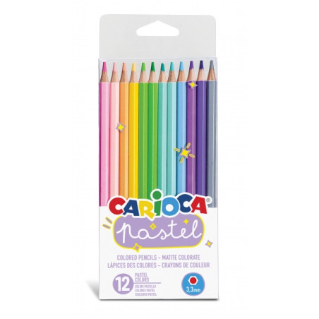 Carioca Pack de 12 Lapices de Madera Pastel - 2,89€