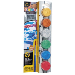Carioca Metallic Pack de 6 Temperas en Botes de 25ml +