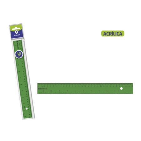 Bismark Regla Acrilica 30cm Verde Compatible - 1,00€