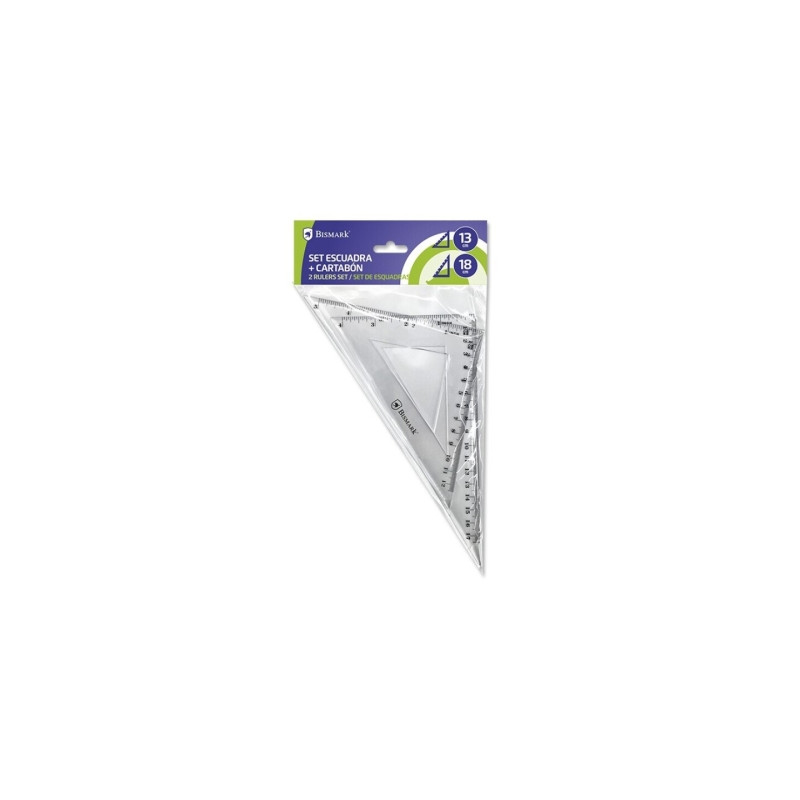 Bismark Pack de Escuadra 13cm y Cartabon 18cm - 1,06€