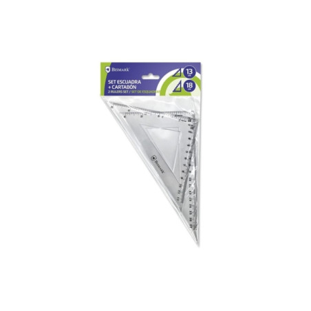 Bismark Pack de Escuadra 13cm y Cartabon 18cm - 1,06€