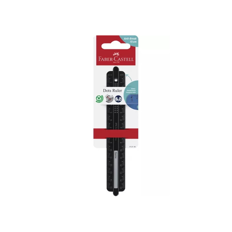 Faber-Castell Dots Regla Recta 15cm Negro Compatible - 1,48€