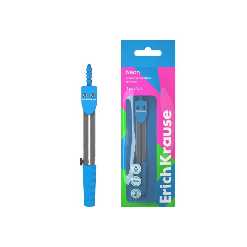ErichKrause Neon Compas Escolar Azul Compatible - 1,00€