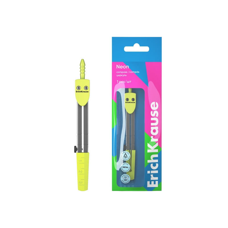 ErichKrause Neon Compas Escolar Amarillo Compatible - 1,00€