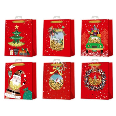 Bismark Bolsa de Papel Navidad Roja Compatible - 25,26€
