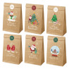 Dohe Navidad Pack de 12 Bolsas de Papel Kraft 22x12x8cm 
