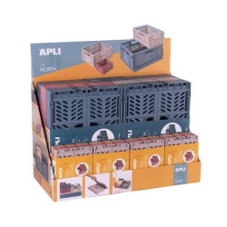 Apli Up North Expositor de 26 Cajas de Plastico Plegables y