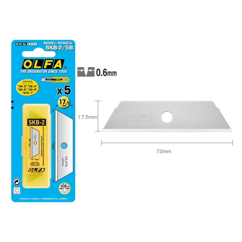 Olfa Pack de 5 Cuchillas de Respuesto para Cutters SK-4