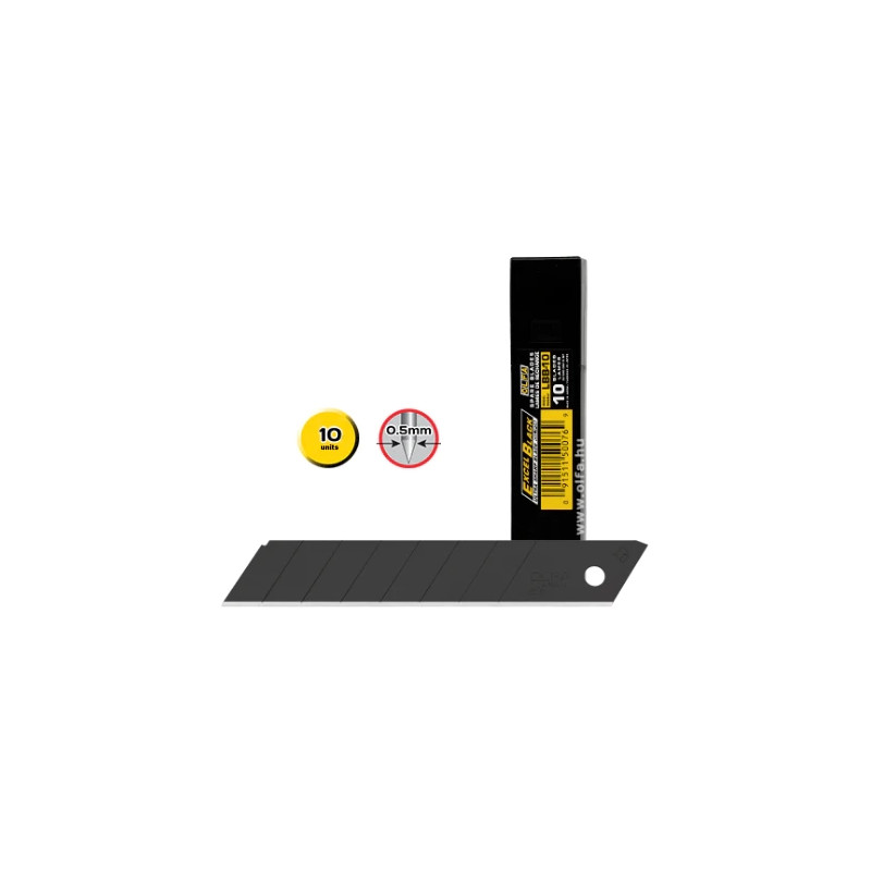 Olfa Pack de 10 Cuchillas de Respuesto Negras para Cutters