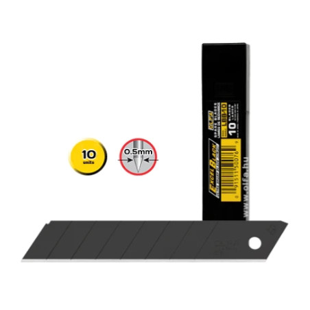 Olfa Pack de 10 Cuchillas de Respuesto Negras para Cutters