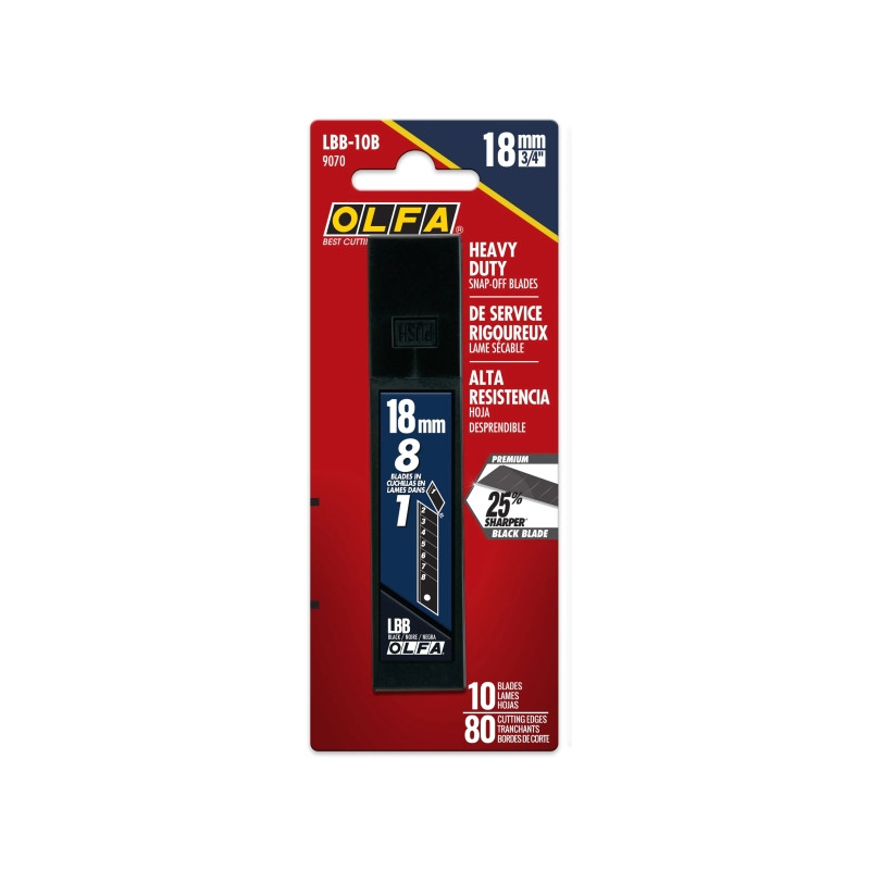 Olfa Pack de 10 Cuchillas de Negras para Cuters 18mm - 5,36€