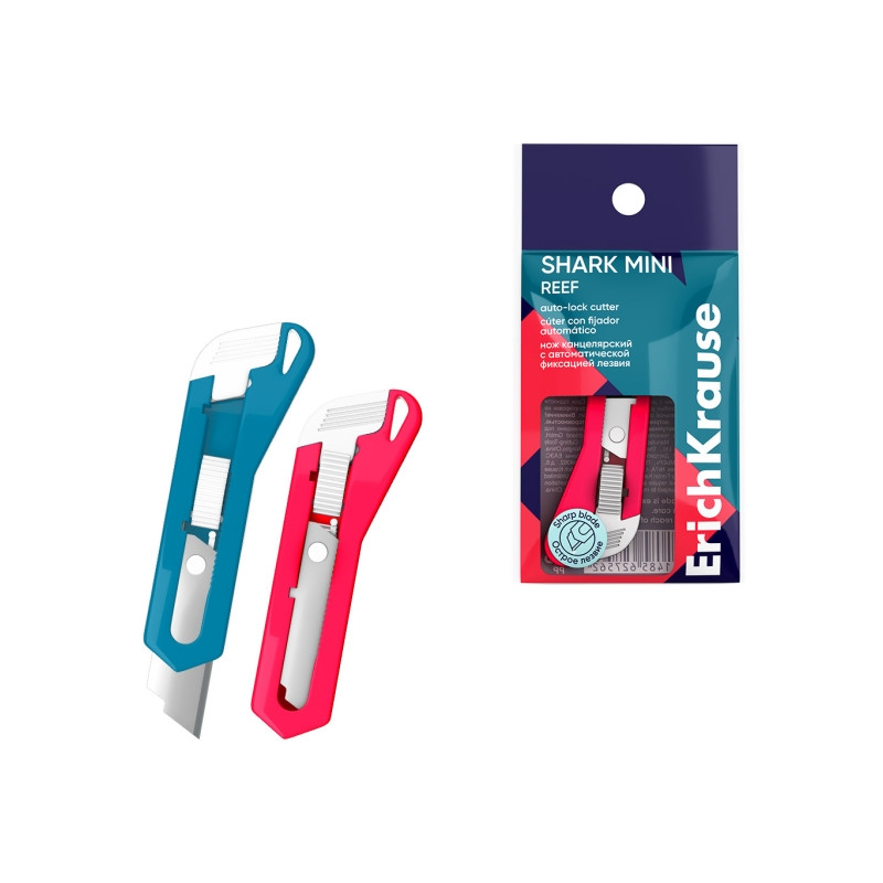 ErichKrause Shark Mini Reef Cuter con Fijador Automatico 