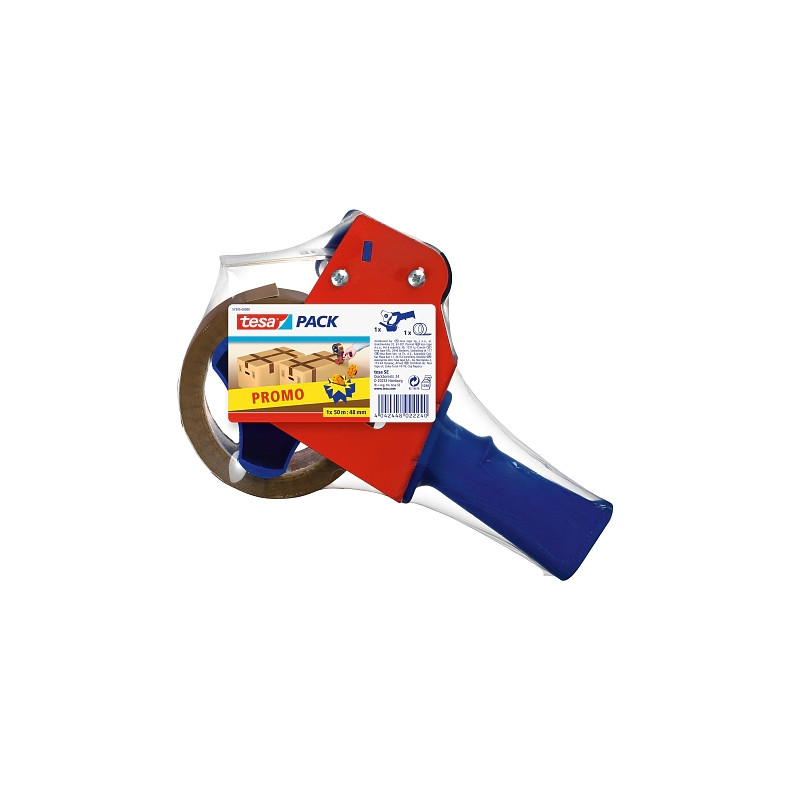 Tesa Pack de Precintadora + 1 Rollo de Precinto Marron 48mm