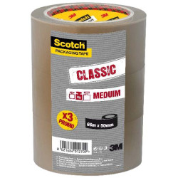 Scotch Classic Pack con 3 Precintos de Embalaje 50mm x 66m