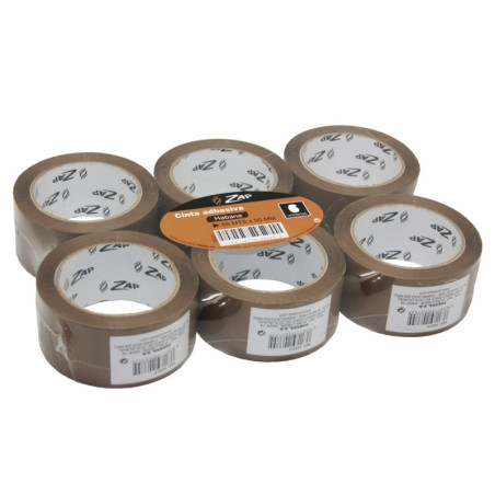 Zap Pack de 6 Precintos de Embalaje 50mm x 66m - 13,15€