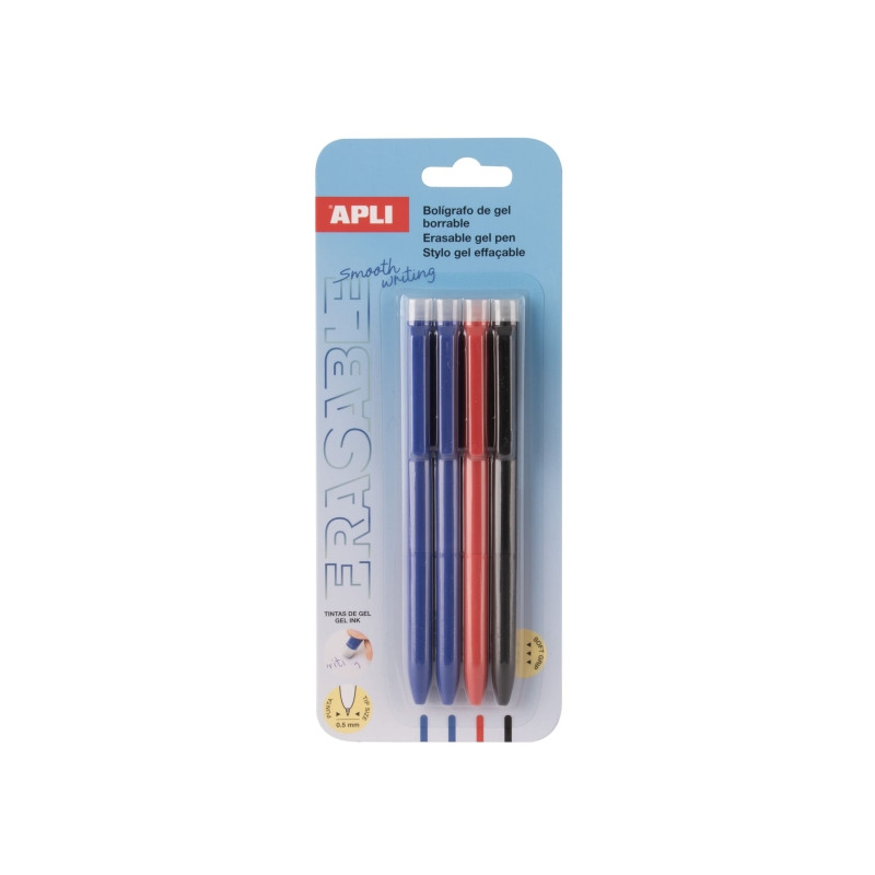 Cartucho de tinta Apli Erasable Gel Blister con 4
