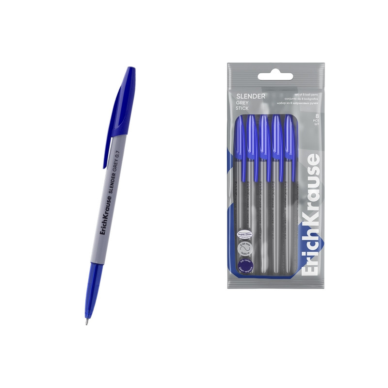 Cartucho de tinta ErichKrause Slender Stick Grey Pack de 8