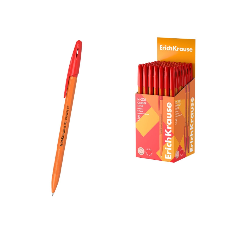 ErichKrause R-301 Stick Orange Boligrafo con Capuchon 