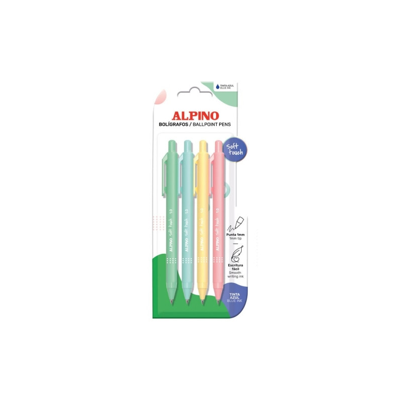 Cartucho de tinta Alpino Soft Touch Pastel Pack con 4