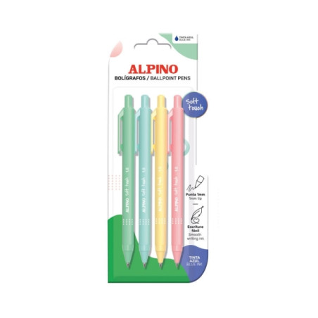 Cartucho de tinta Alpino Soft Touch Pastel Pack con 4