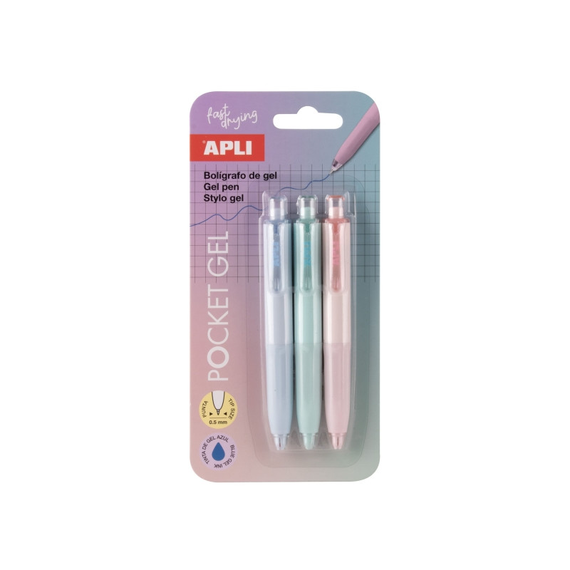 Cartucho de tinta Apli Pocket Gel Blister de 3 Mini