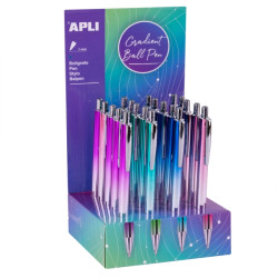 Cartucho de tinta Apli Gradient Expositor con 20 Boligrafos
