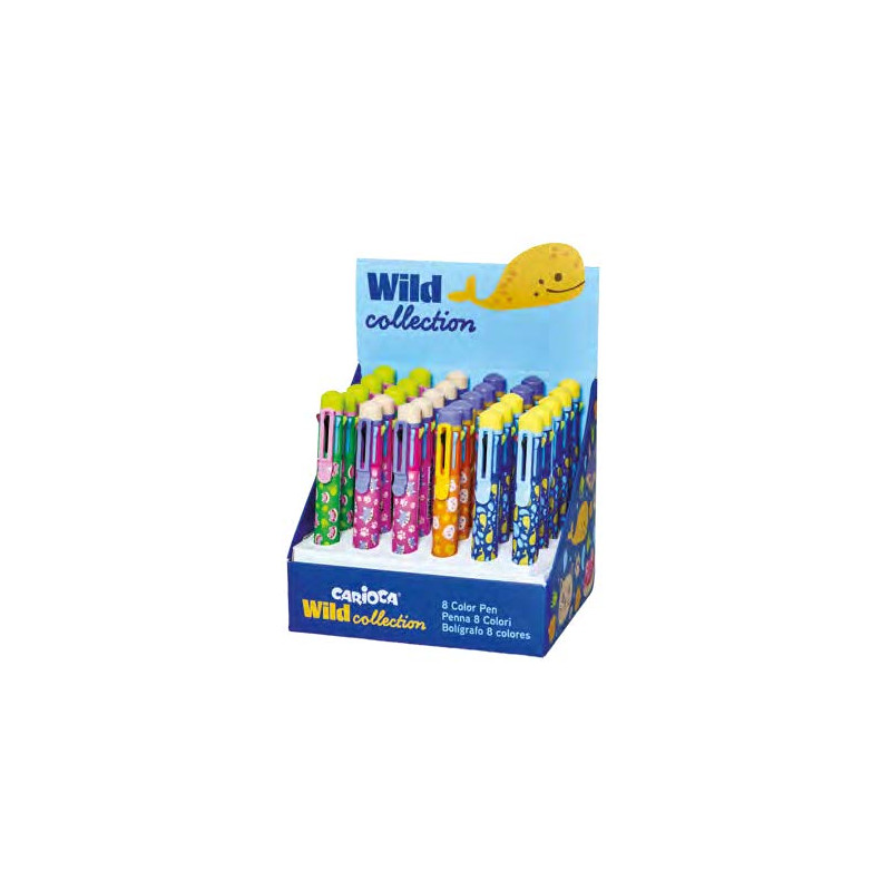 Carioca Wild Collection Expositor con 30 Boligrafos de 8
