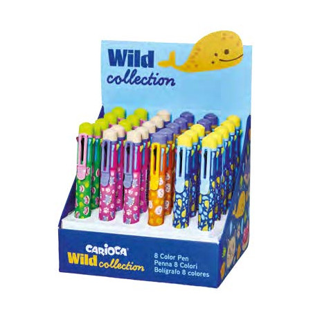 Carioca Wild Collection Expositor con 30 Boligrafos de 8
